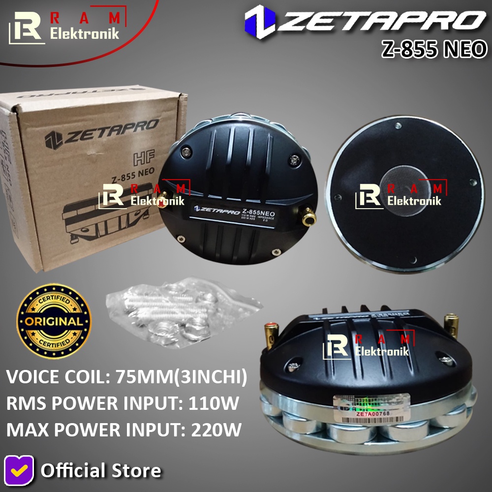 Driver Tweeter 3 Inch ZETAPRO Z855 NEO| Z 855 NEO Original Max 220W