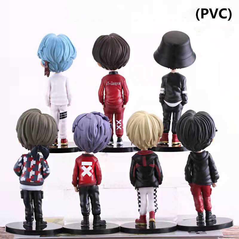 7pcs Mainan Boneka Action Figure KPOP Kawaii Star TOP Group Bangtan Boys Bahan PVC Ukuran 15cm Untuk Hadiah