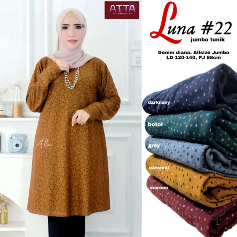 Luna22 Jumbo Tunik denim diana ld 120-150 by atta