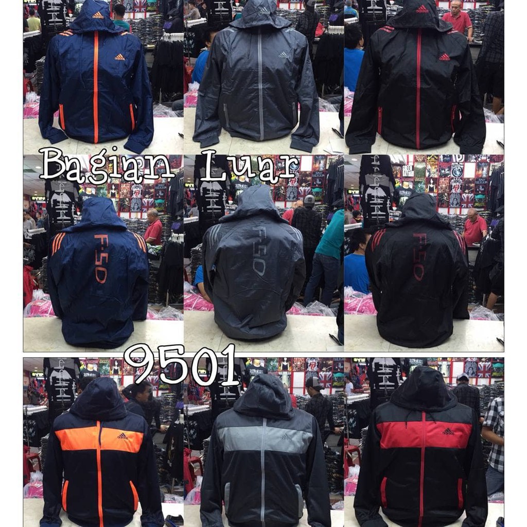 SALE... Jaket Parasut Gunung Bolak Balik Adidas F50 9501 Grade Ori Murah Sport