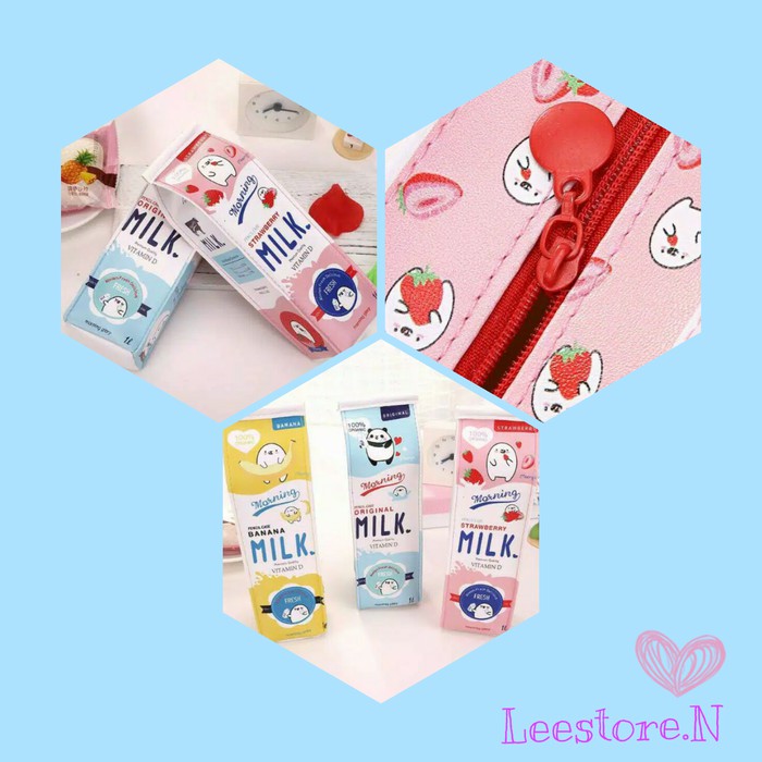 

[Leestore.N] Kotak Pensil Susu/Kotak Pensil Lucu/Tempat Pensil Anak -