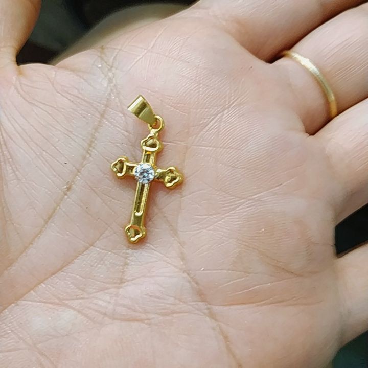 Liontin kalung rantai model salib Yesus anak dan dewasa emas asli kadar 700 70% 16k 22 surabaya tanpa permata ringan