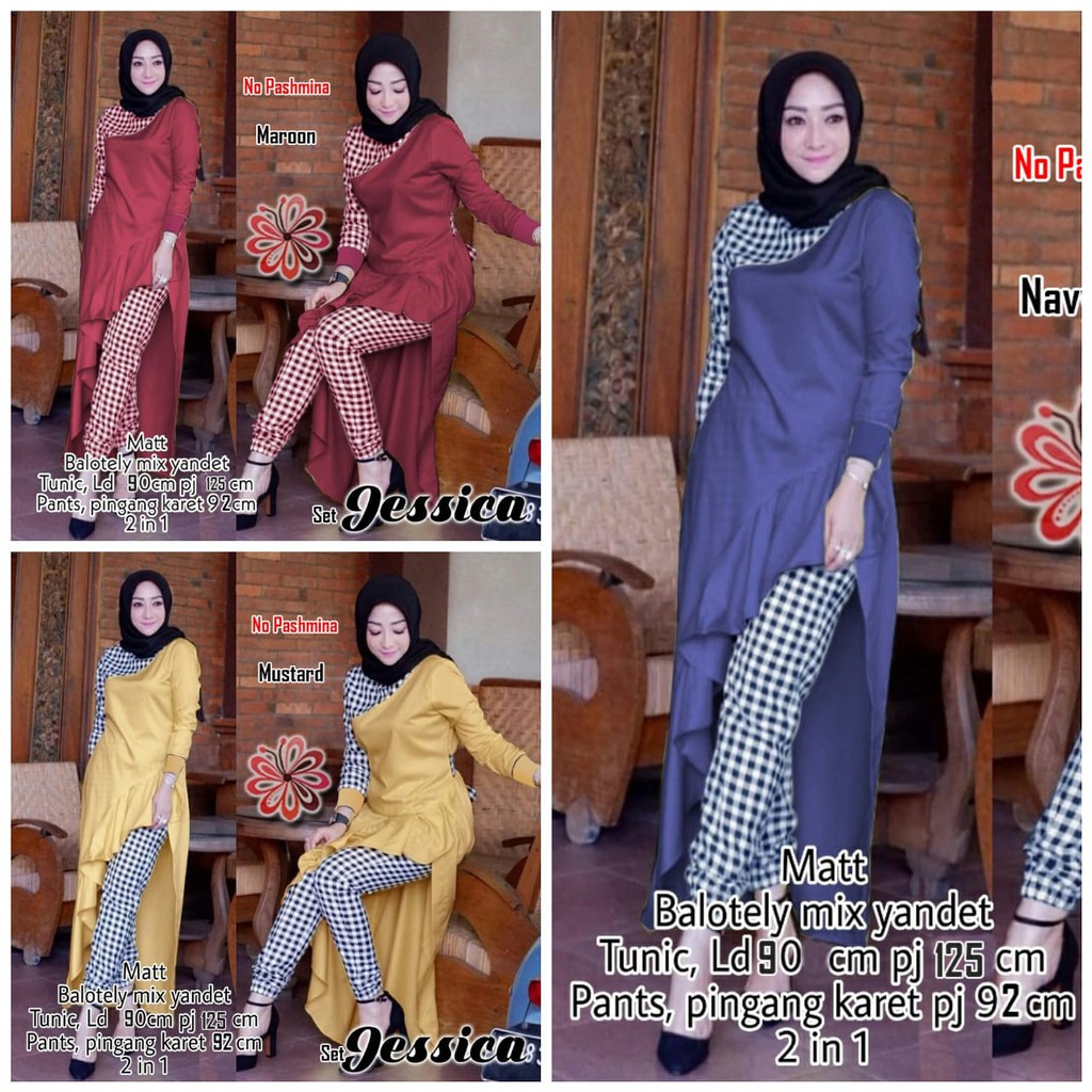 Setelan Jessica Setelan Gamis Setelan Gamis Syari Setelan Muslim Setelan Celana Panjang Shopee Indonesia