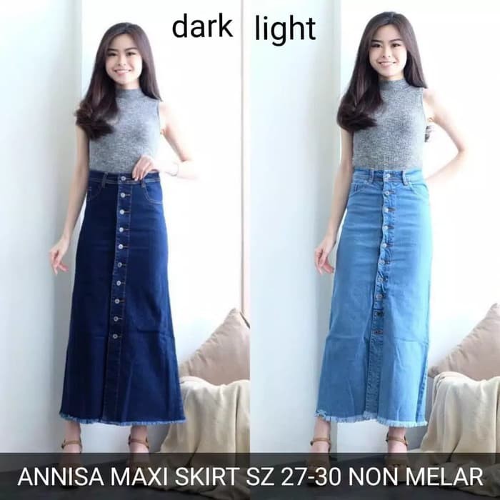 Rok wanita  jeans panjang/rok muslim wanita