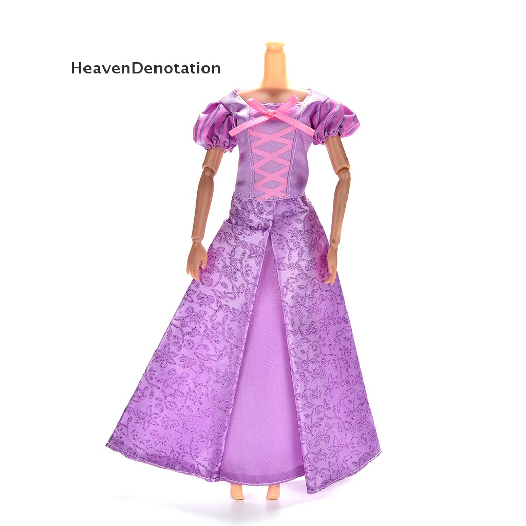 1pc Dress Pernikahan Warna Ungu Untuk Boneka Barbie Tangled