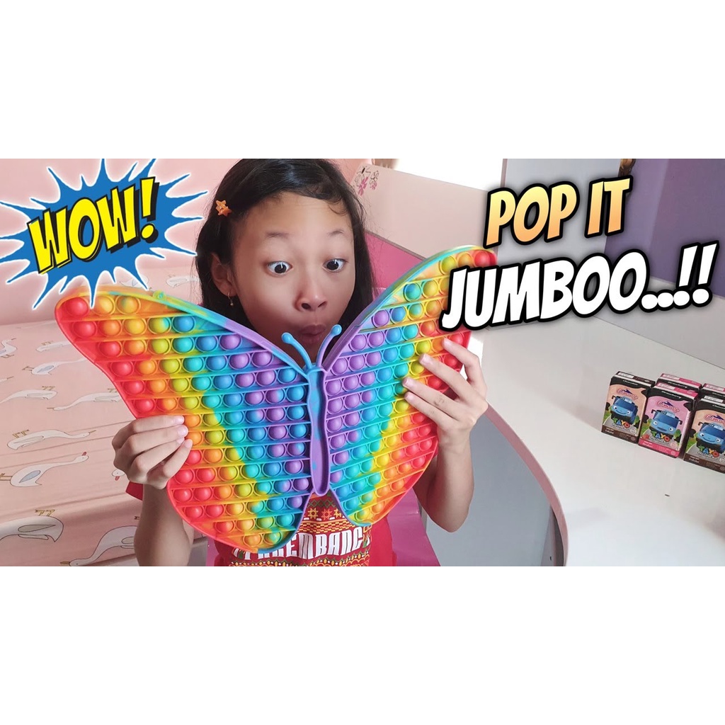 POP IT JUMBO RAINBOW KITTY UNICORN PERSEGI ORIGINAL PREMIUM BESAR TAS POP IT