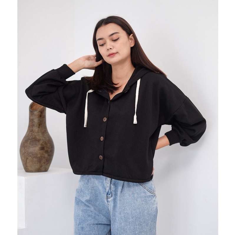 Hoodie Crop Wanita Sweater Hoodie Wanita Polos