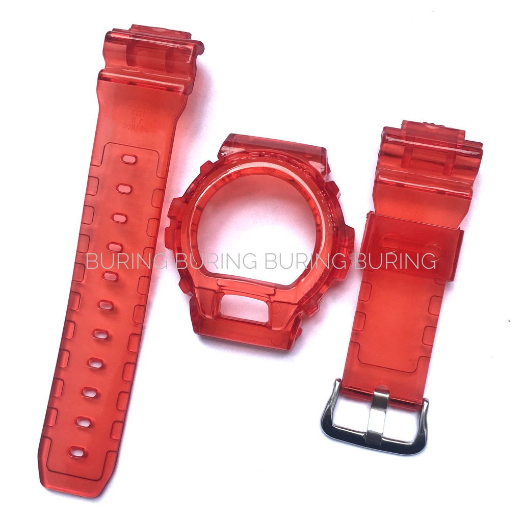BEZEL STRAP BNB CASIO GSHOCK G SHOCK DW 6900 DW 6600 DW 8030 DW 8040 JELLY CLEAR MERAH