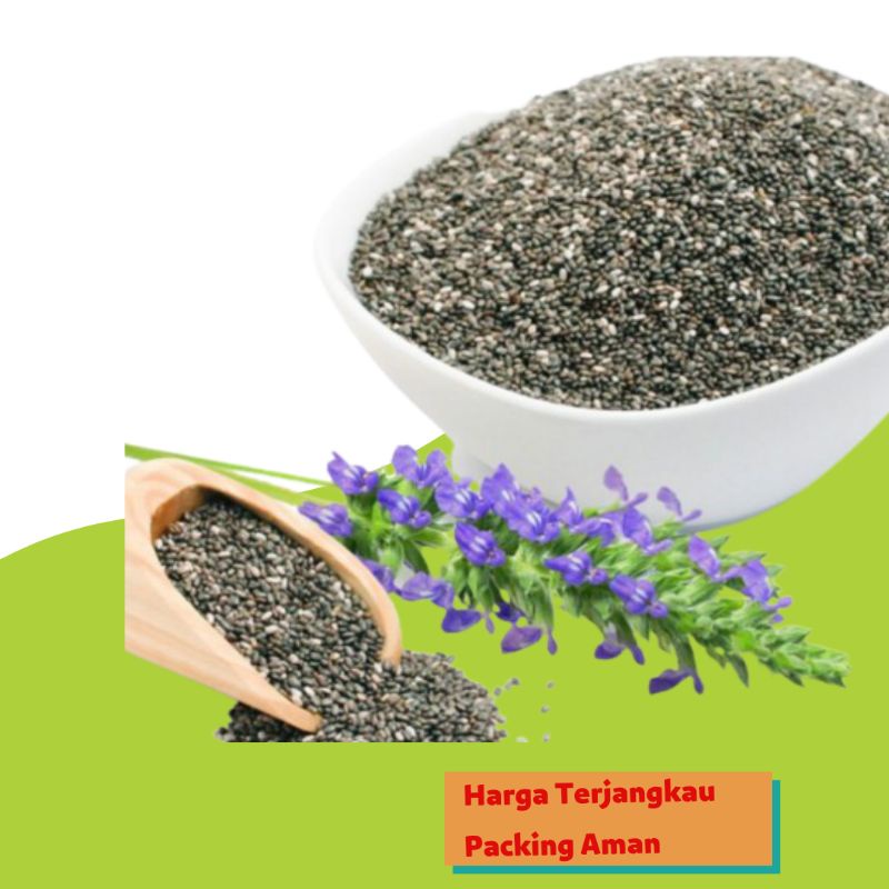 Chia Seed / Chiaseed 100 Gram / Black Chia Seed / Chiaseeds / Chia Seeds 100 Gr Pekanbaru