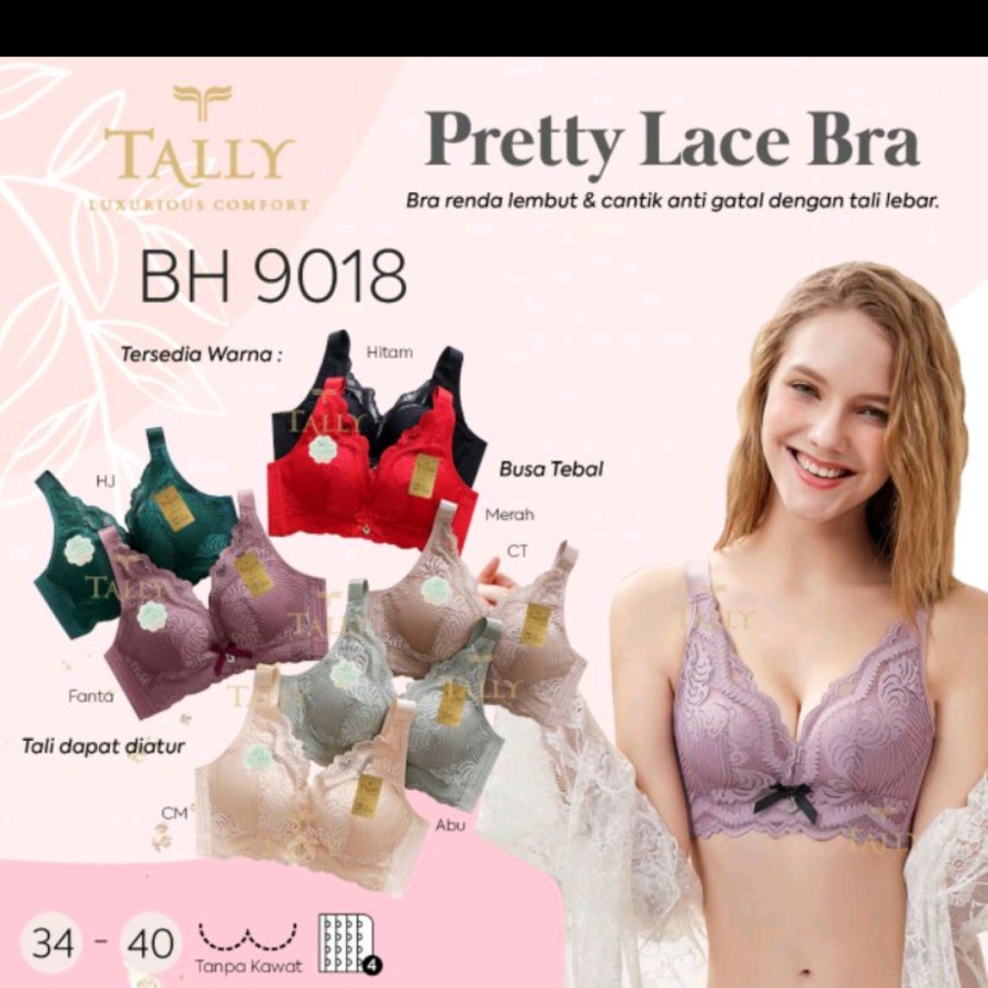 BH TALLY 9018 BUSA TEBAL FULL CUP TANPA KAWAT TALI LEBAR KAIT 4