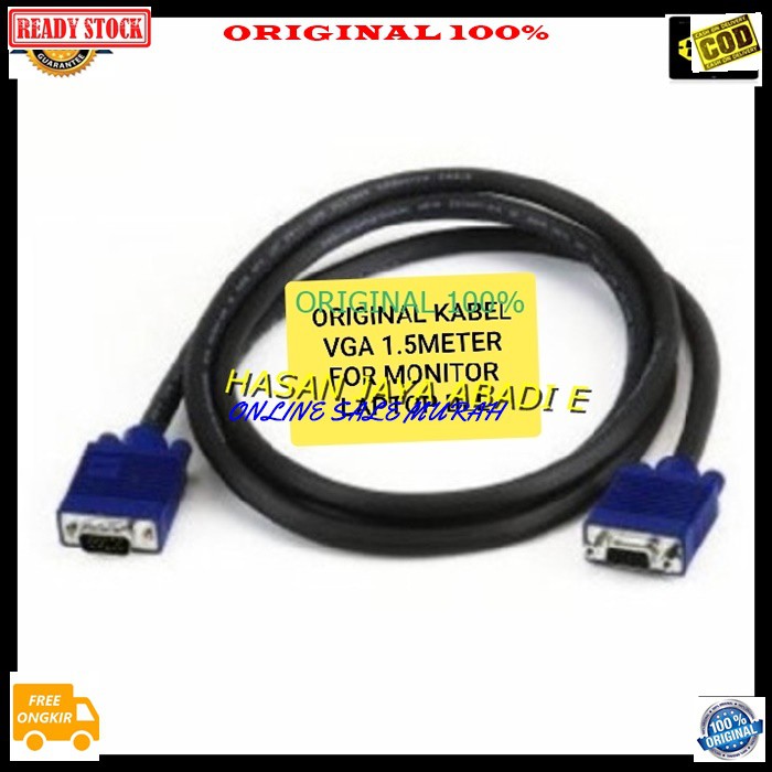 G291 ori 100% Kabel vga cable komputer laptop computer extension konektor splitter sambungan Jek jack penyambung converter male elektronik original  BISA SEGALA KOMPUTER, LAPTOP MONITOR DLL G291