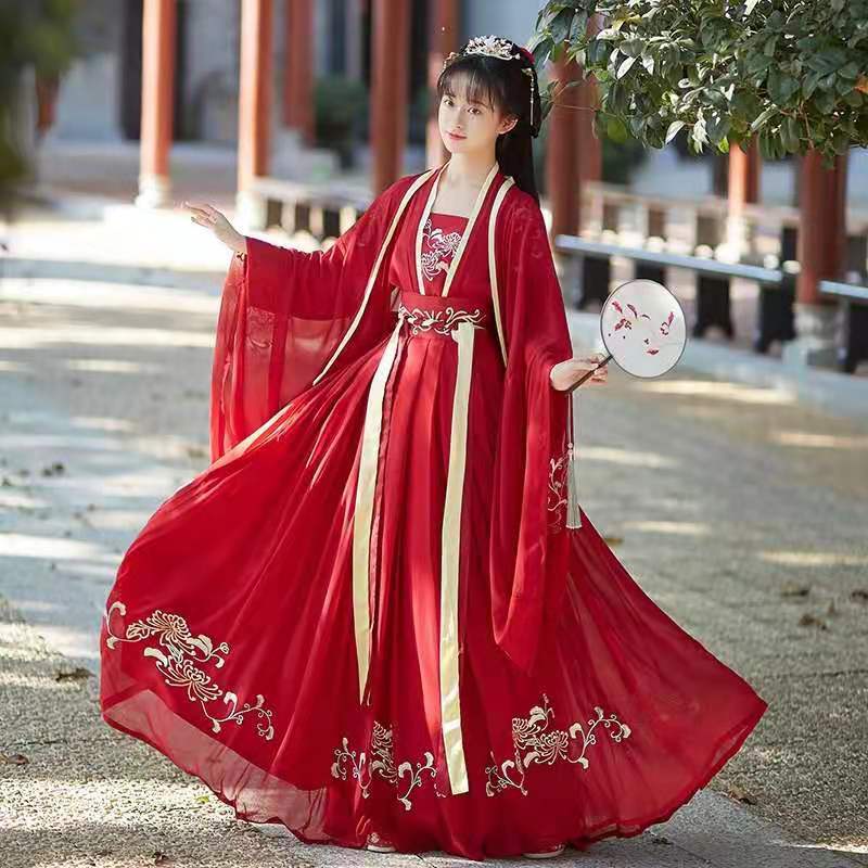 Original women's Han Chinese clothing [flower hidden] placket waist-high ruqun Chinese traditional H