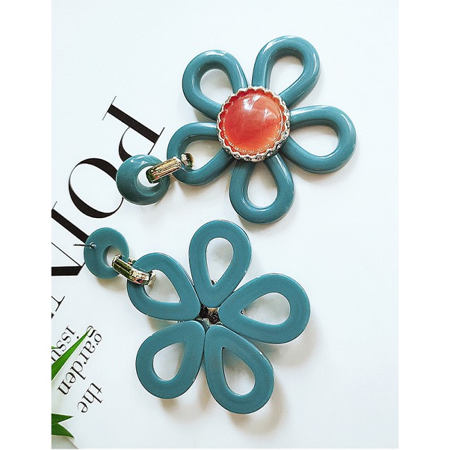 LRC Anting Tusuk Fashion Acrylic Flower Earrings F6720X