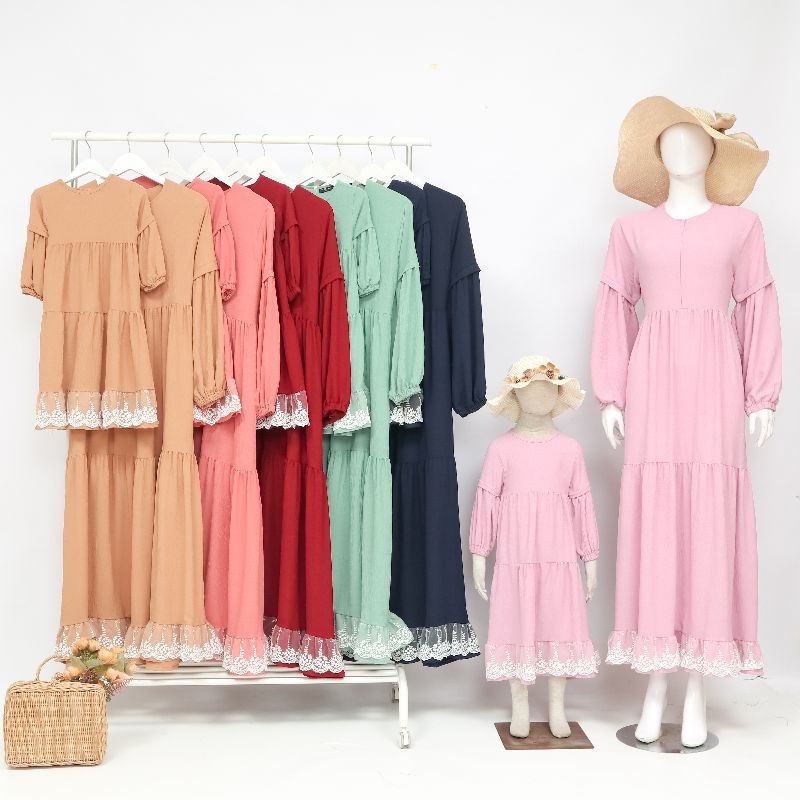 New Kyra Gamis airflow crinkle 2 - 12 tahun premium by ollet bisa couple