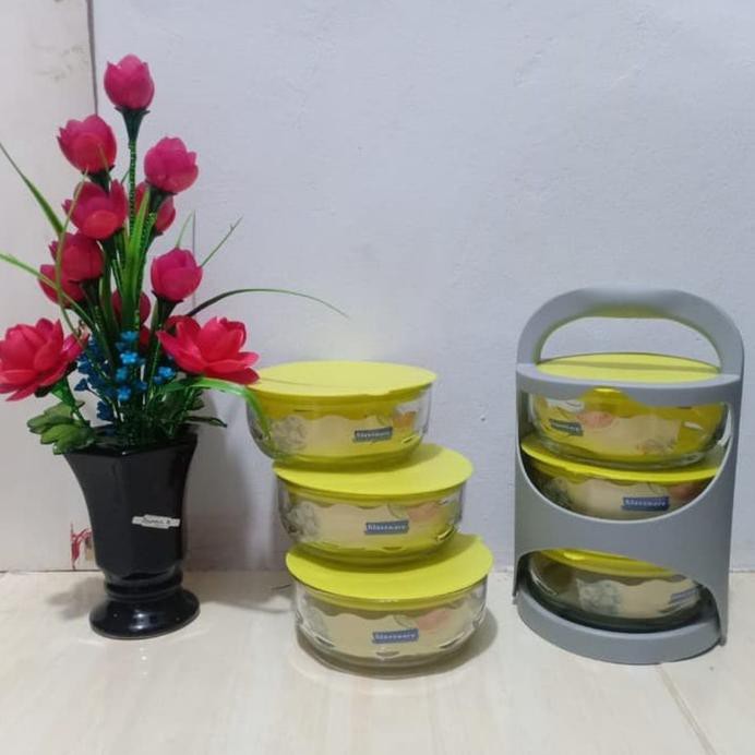 termurah RANTANG KACA 3 SUSUN/MANGKOK BOWL SET berkualitas