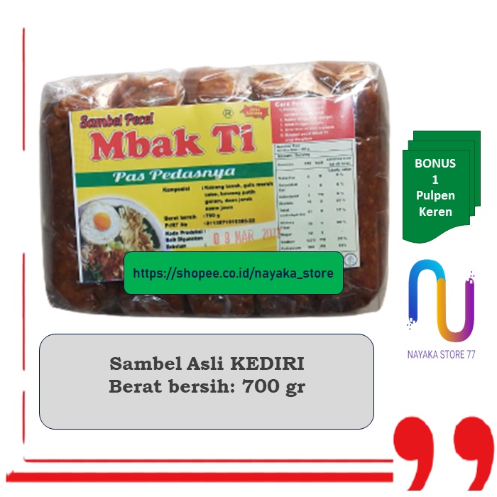 

Sambel Pecel Kediri Mbak Ti 700 gram I Bumbu Sambel Pecel Asli Kediri I Sambal Pecel Kediri I Bumbu Sambal Pecel MBAK TI 700 gr Khas Kediri I SAMBEL PECEL KHAS KEDIRI 700gr ASLI KEDIRI CAP MBAK TI