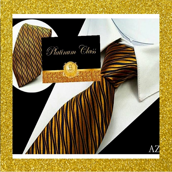 Dasi Pria Gold Emas Peacock Platinum Class