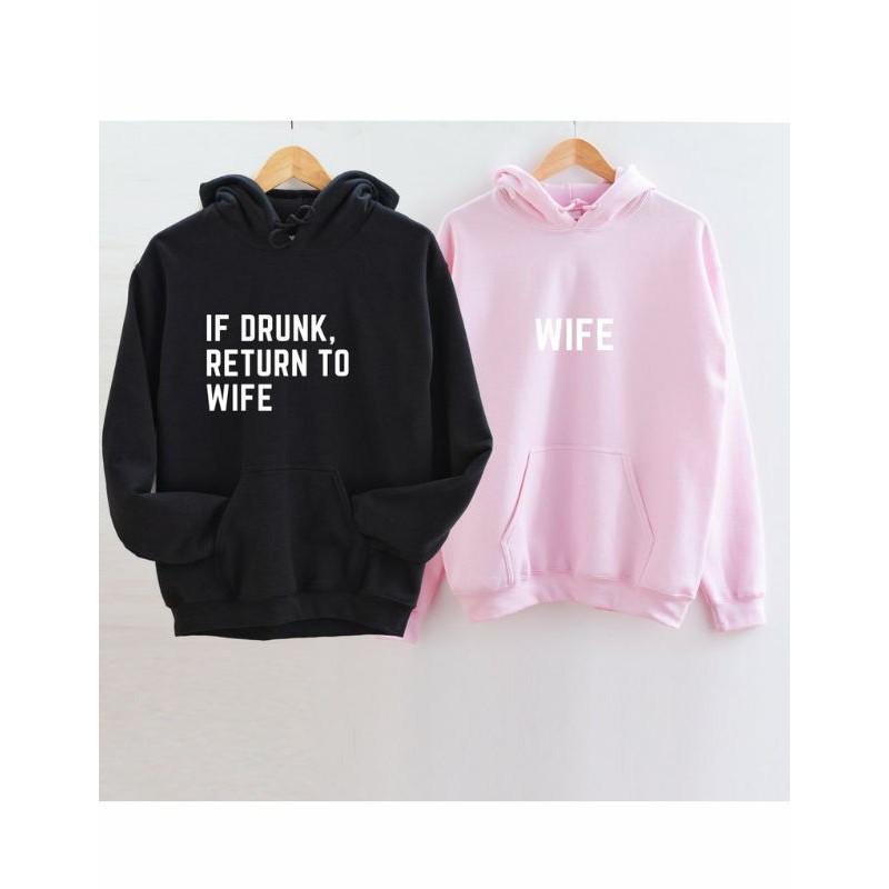 S - XXXXXL(6XL) Hoodie COUPLE IF DRUNK Cute Husband Wife Jaket Cute Matching BIGSIZE Jaketin aja