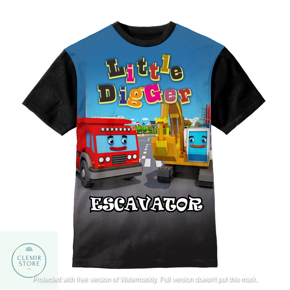 Kaos 3D Anak | Baju Printing - Baju Kaos 3D Anak Excavator (Escavator-Bestfriend) Untuk Usia 1-12 Ta