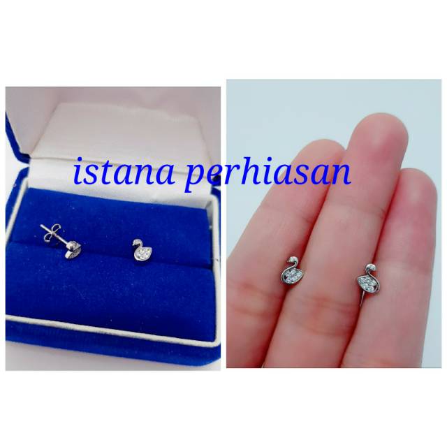 ANTING TUSUK ANGSA PERAK 925 LAPIS EMAS PUTIH - PERHIASAN GIWANG SILVER PERAK ASLI - IMPORT - A189