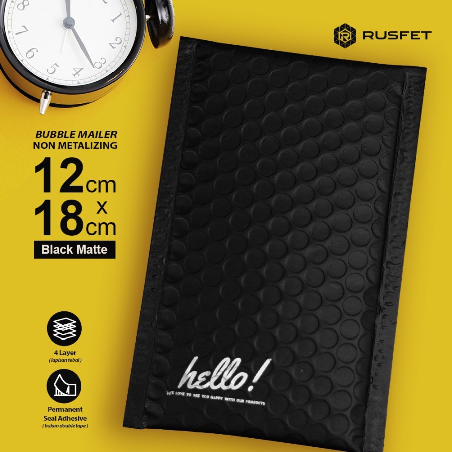 

Rusfet Bubble Mailer Black Matte - 12cm x 18 cm