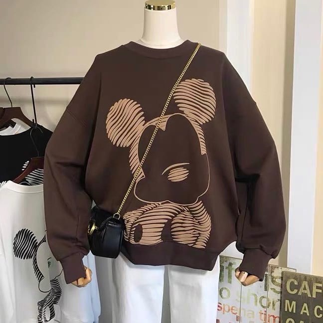 Sweater Crewneck wanita MICKEY