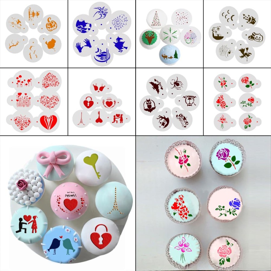 

Plastic Stencil - 8 Series For Coffee and Cupcake (6pcs)