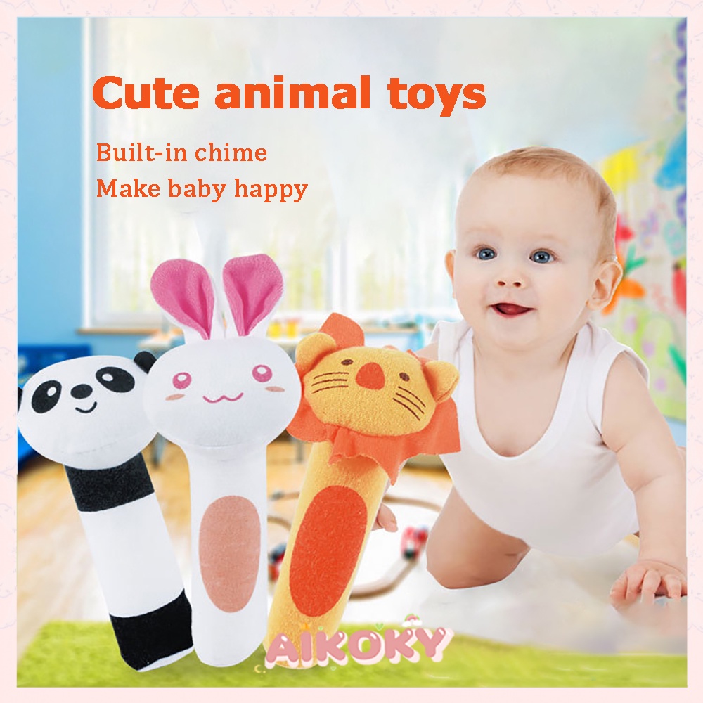 Aikoky Mainan rattle bayi/Mainan kerincingan bayi bentuk Animal