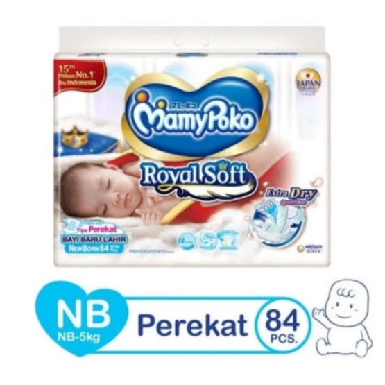 Mamypoko Royal Soft NB84 / Newborn 84 Perekat