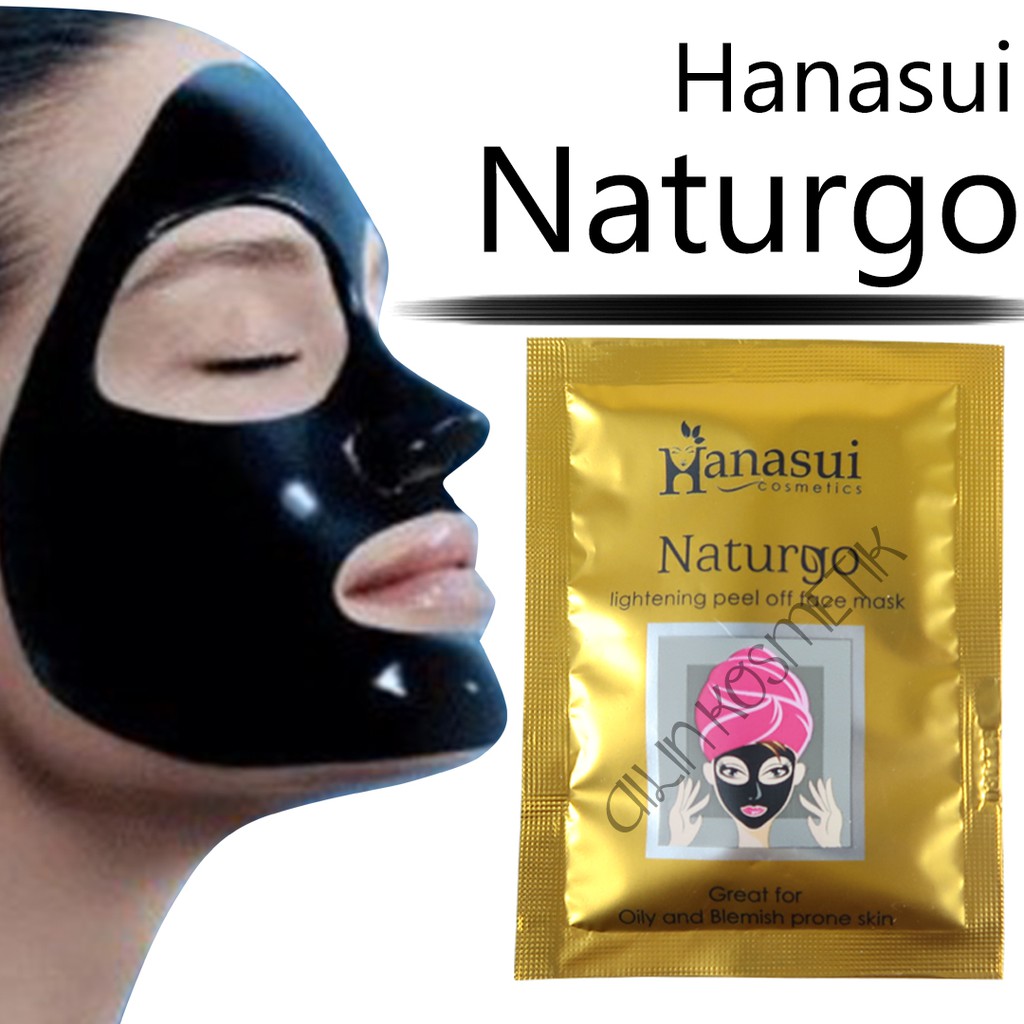 (BOX ) HANASUI Naturgo Black and Gold | Masker Peel Off Masker Wajah Maskaer Lumpur BY AILIN
