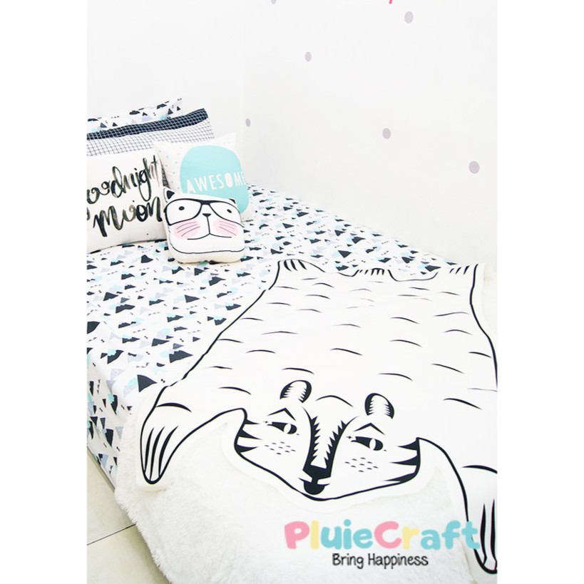 READY STOCK - Scandinavian Tiger Rug - Karpet Bahan Kanvas Anak Anak