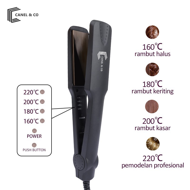 CANEL &amp; CO Catok Lurus Iron Catokan Rambut  Pelurus Hair Styler Mudah Digunakan Ion  hair curler Professional Automatic Dual Use Hair Straightener