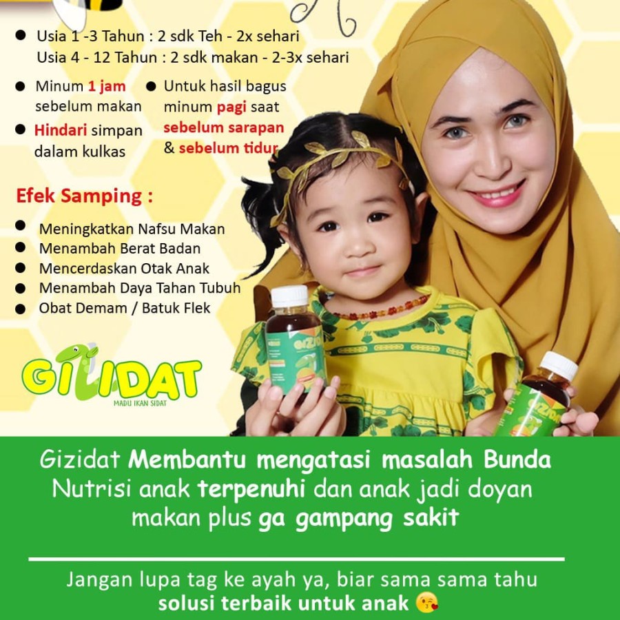 GIZIDAT Madu Penambah Nafsu Makan Anak Vitamin Gemuk Original