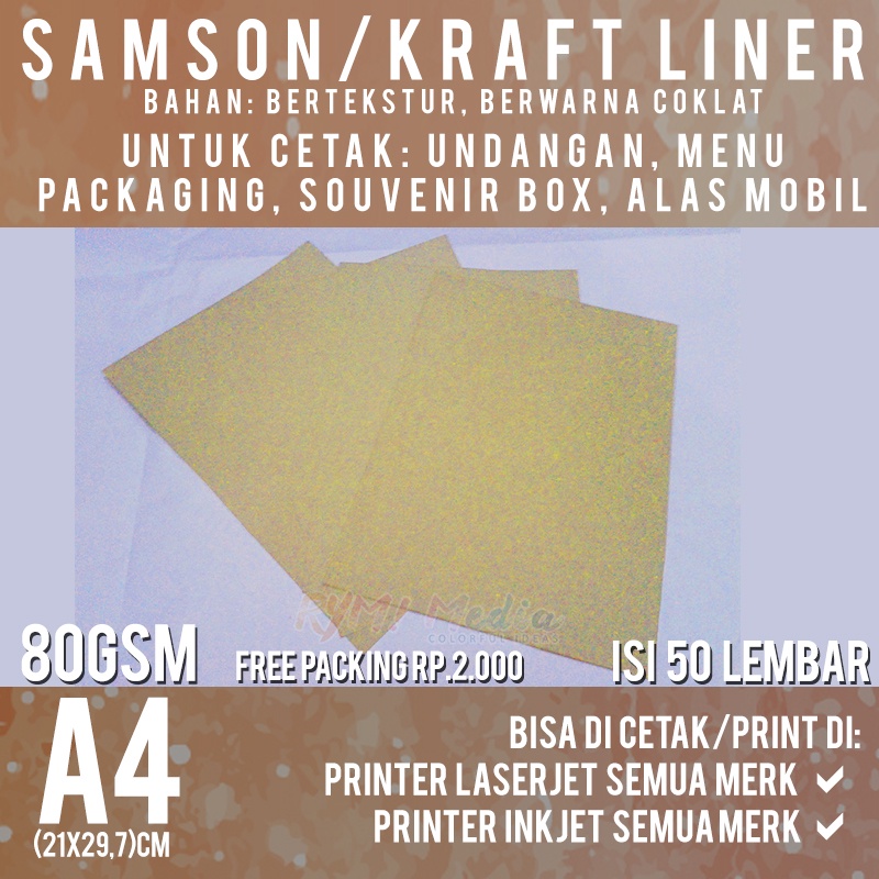 

Kraft 80 gsm A4 isi 50 lbr / Kertas Samson Kraft Liner Tipis 80 gram
