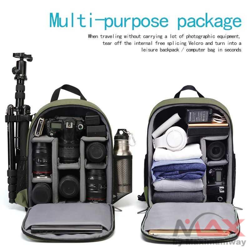 Tas Ransel camera DSLR Anti Air Anti benturan Shockproof Tas Organizer Kamera DLSR penyimpanan