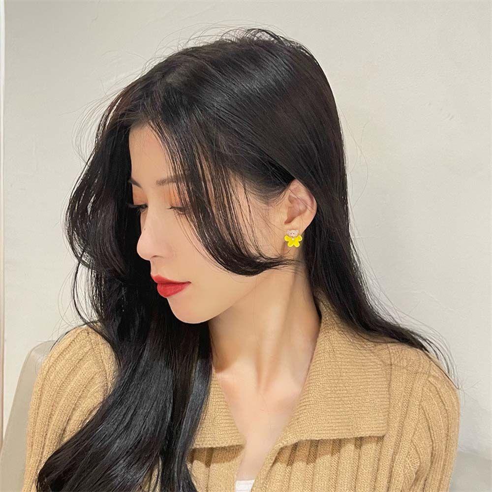 Mxbeauty Wanita Anting Pejantan Temperamen Indah Beruang Mini Kepribadian Manis Gadis Anting Klip