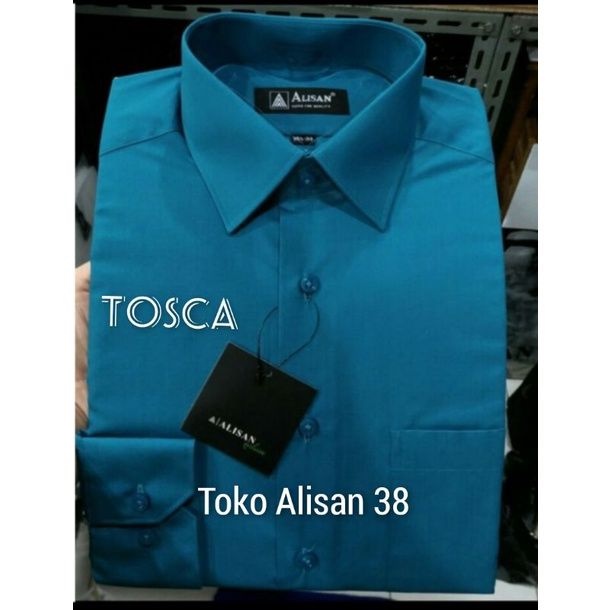 Alisan Polos Regular Lengan Panjang Warna Tosca