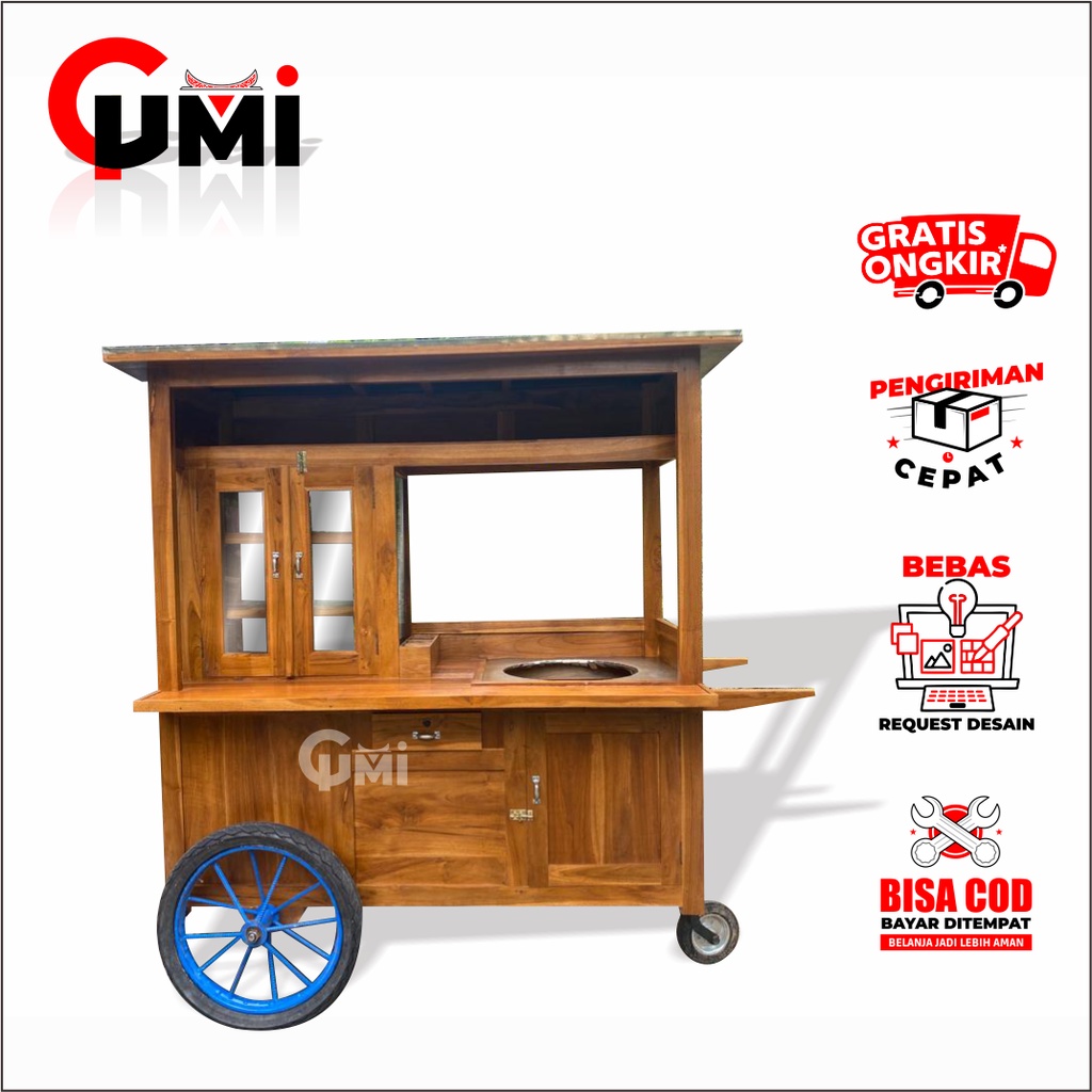 Gerobak Jualan Bakso Roda 3 - Rombong Mie Ayam Bakso Murah dan Berkualitas / Gerobak Murah / Rombong