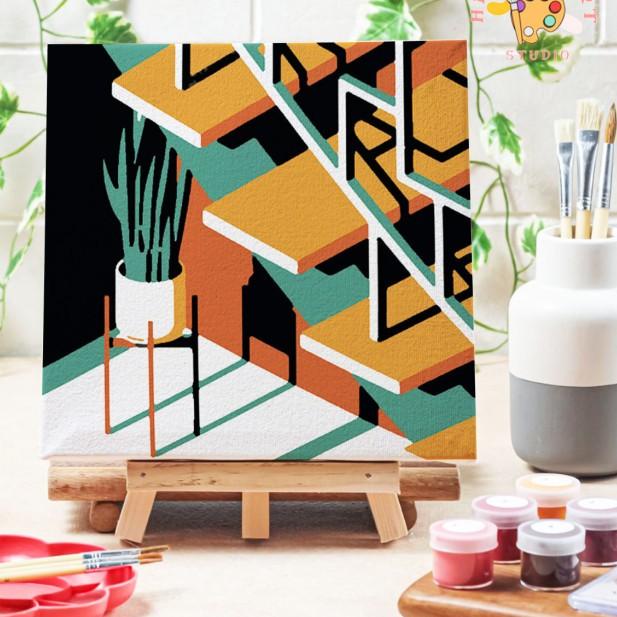 

Paint by number lukisan bangunan city versi 3 canvas 20x20 cm - city05, 15x15cm