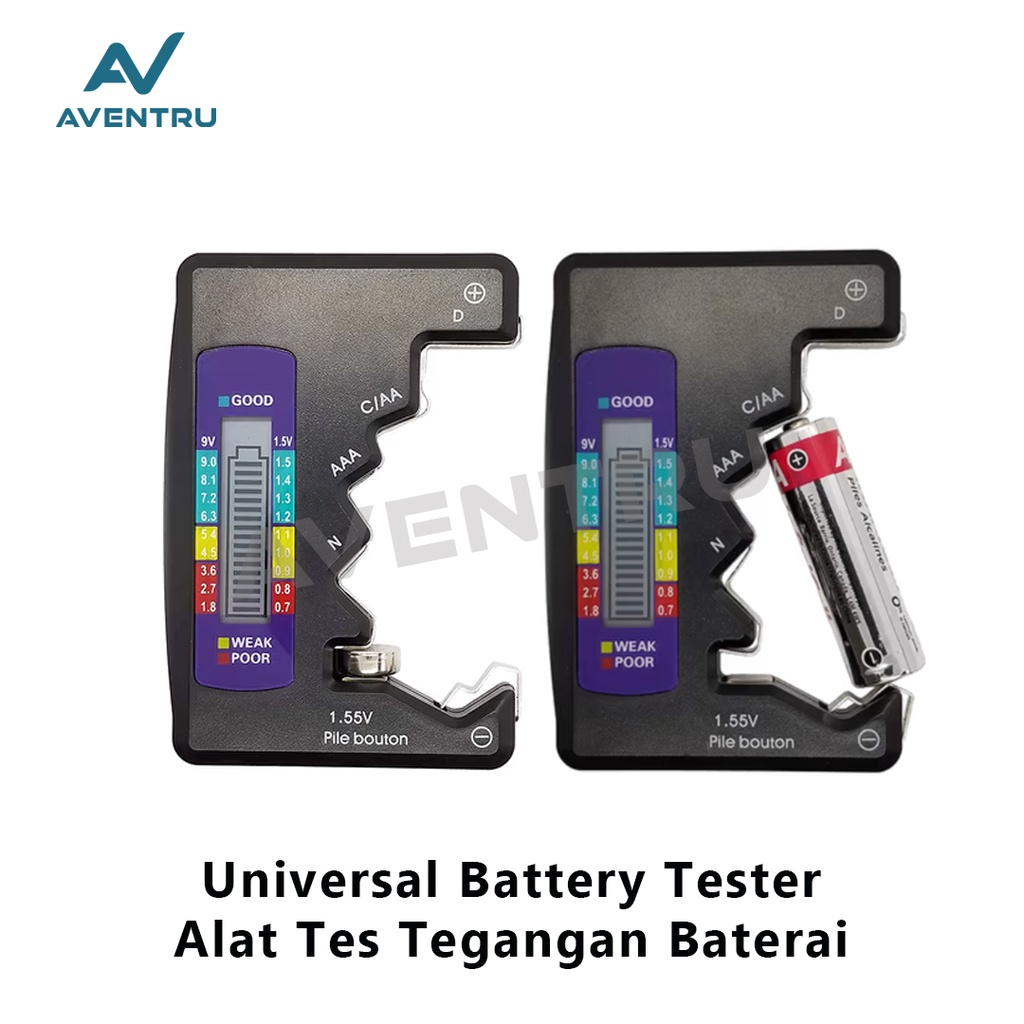 Universal Battery Tester Cek Tes Tegangan Batu Baterai