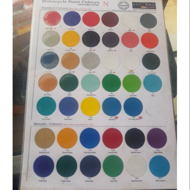 Pilok samurai paint warna merah hitam putih clear flat clear kuning silver