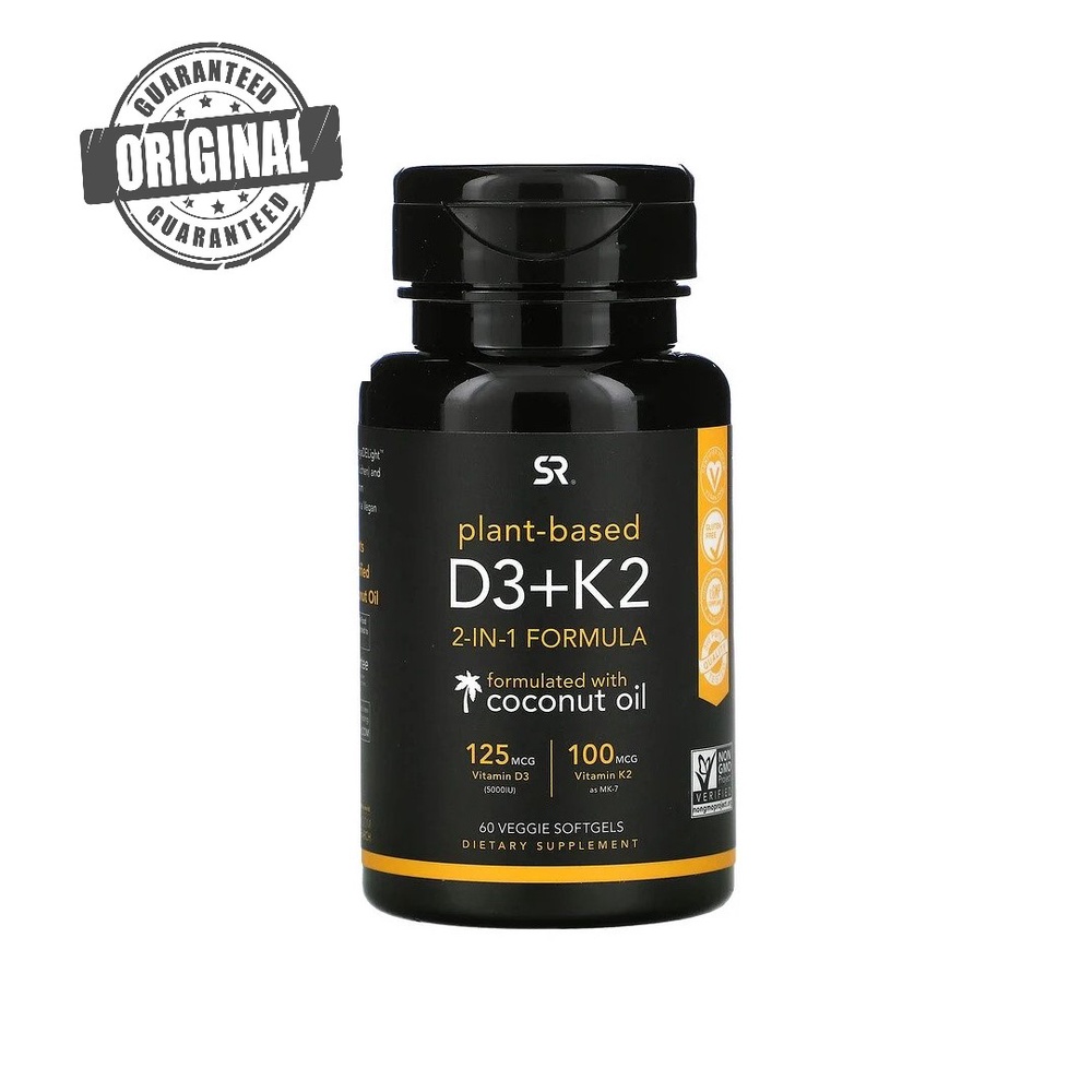 Sport Research D3 K2 5000 IU 60 Softgels Vegetarian Original USA