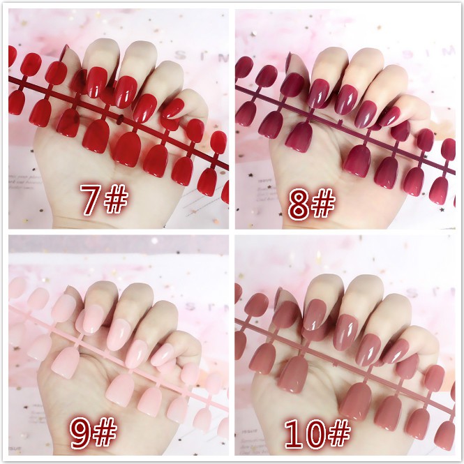 24Pcs Set Kuku Palsu/Matte kuku/ Nail Art /Fake nails/Stiker kuku/Sticker/Stiker /Tahan air No glue