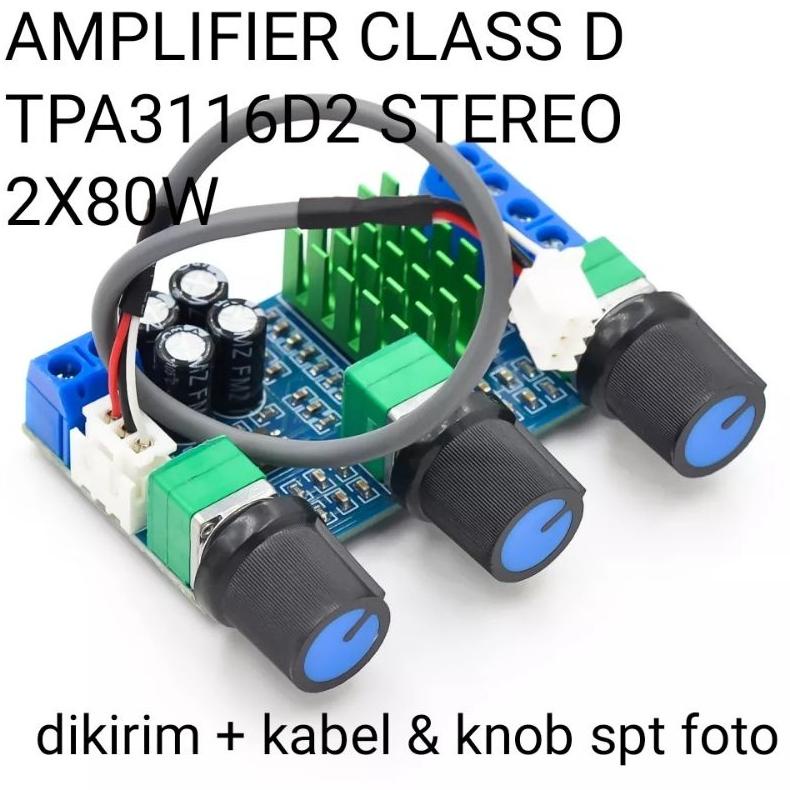 Jual Power Ampli Amplifier Class D Tpa3116D2 Stereo 2.0 2X80W Dc 9V 12V