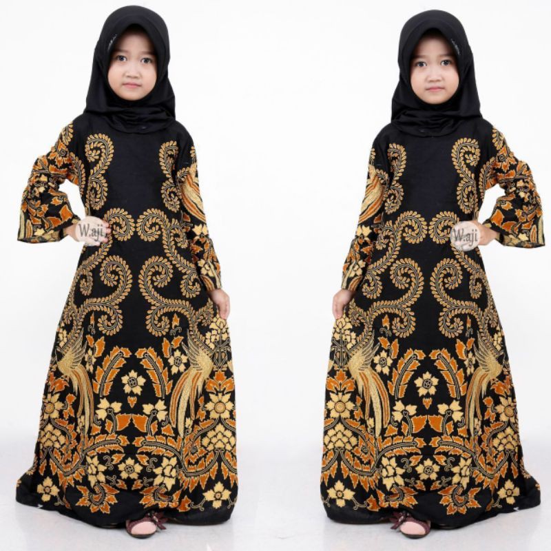 BRUKAT PADIMAS Couple Keluarga Terbaru Motif kekinian Batik Modern Exclusive sarimbit seragam 77654-Gamis anak