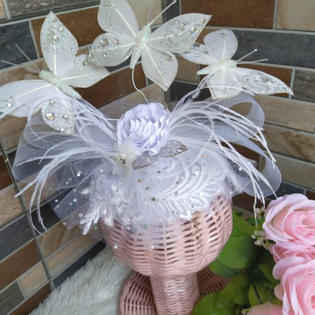 Fascinator kupu topi hijab aksesoris pengantin