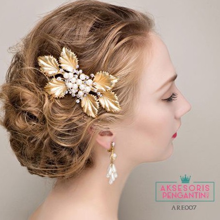 [STOK TERBATAS] AKSESORIS PENGANTIN HIASAN RAMBUT TIARA HEADPIECE WEDDING ARE007