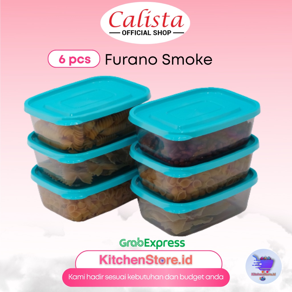 TOPLES SET 6 PCS CALISTA FURANO SMOKE TOPLES PENYIMAPANAN MAKANAN FOOD KONTAINER FOOD PREPARASI SET KONTAINER MAKANAN