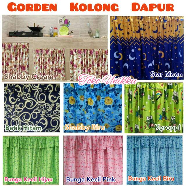 Gorden Kolong Dapur  Gordeng kompor wastafel motif batik 