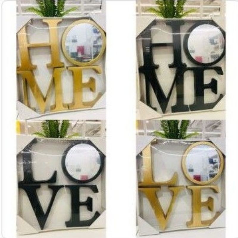 Informa 22,5cm set 4pcs hiasan dinding home gold/hiasan dinding love gold